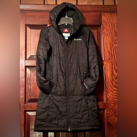 NWOT COLUMBIA black long women's jacket coat with hood size S - Picture 11 of 15